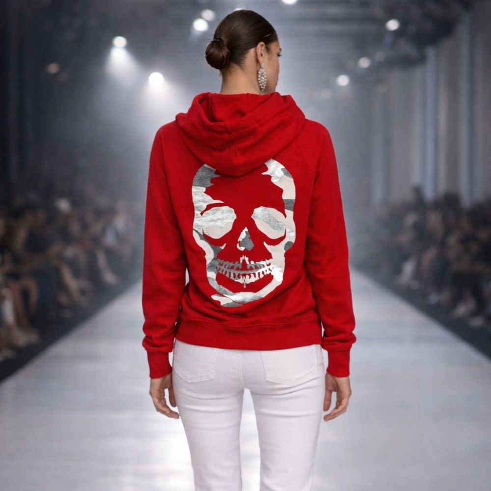 Zadig & Voltaire Clipper Camo Skull Hoodie NWT - Picture 1 of 13